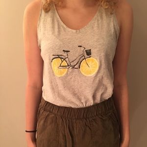 Grey Tank top from Old Navy with a Bike on it